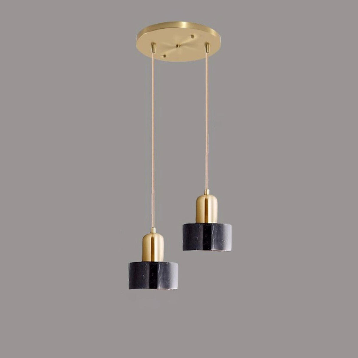 Modern Cylinder Marble Dining Room Pendant Light Image - 7