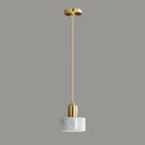 Modern Cylinder Marble Dining Room Pendant Light Image - 9