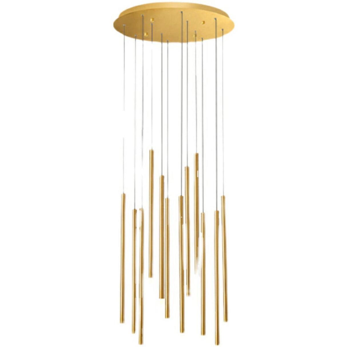 Modern Cylinder Metal Pendant Light Chandelier Stairwell Image - 10