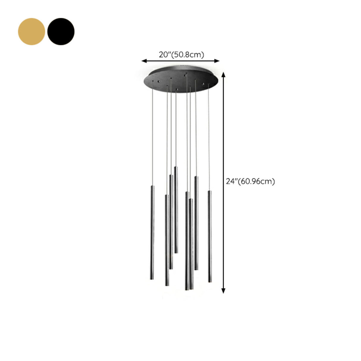 Modern Cylinder Metal Pendant Light Chandelier Stairwell 