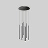 Modern Cylinder Metal Pendant Light Chandelier Stairwell Image - 2