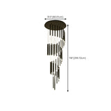 Modern Cylinder Metal Pendant Light Chandelier Stairwell Image - 22