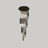 Modern Cylinder Metal Pendant Light Chandelier Stairwell Image - 8