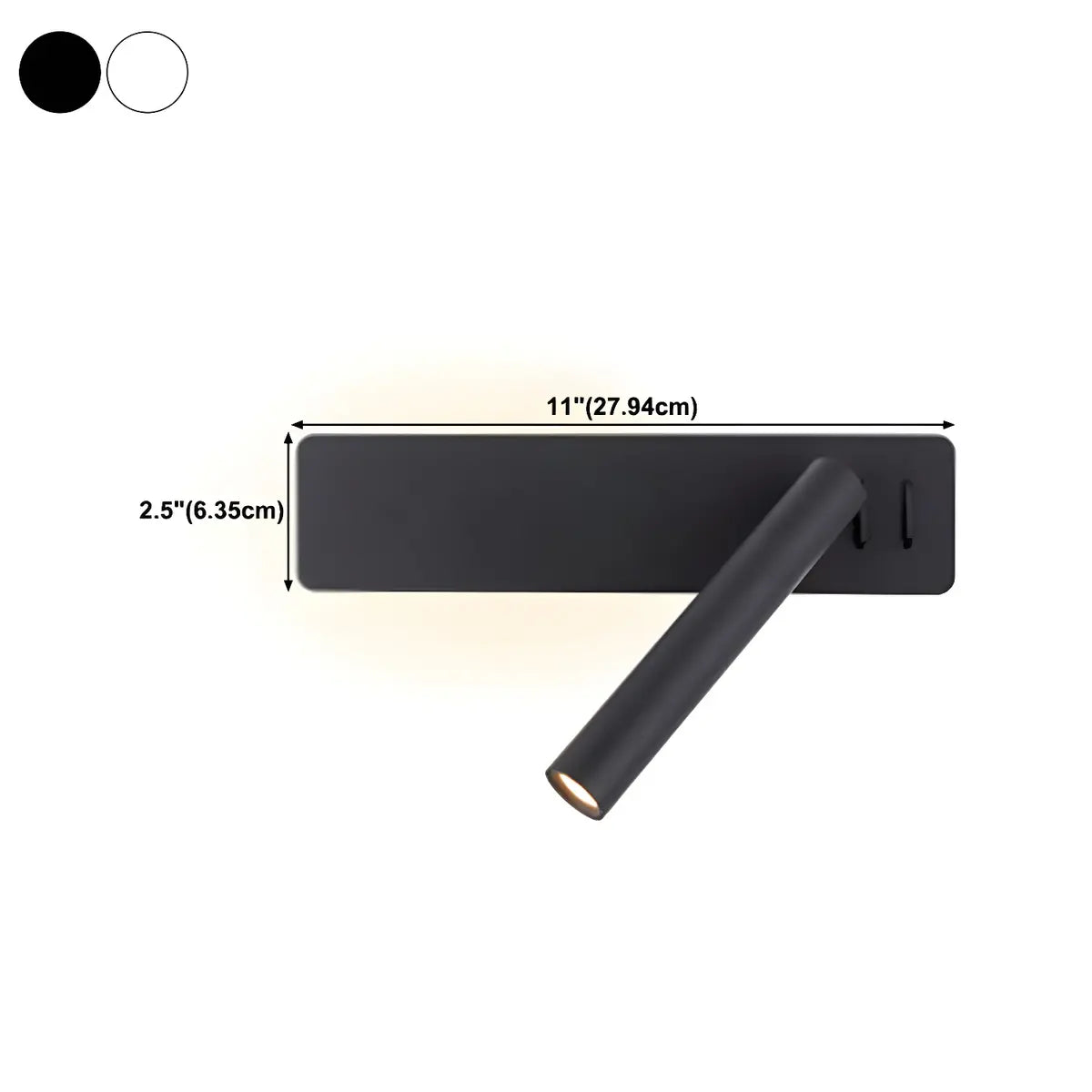 Adjustable LED Cylinder Bedside Reading Wall Light 