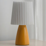 Modern Cylinder Pleated Shade Cone Base Table Lamp Image - 11