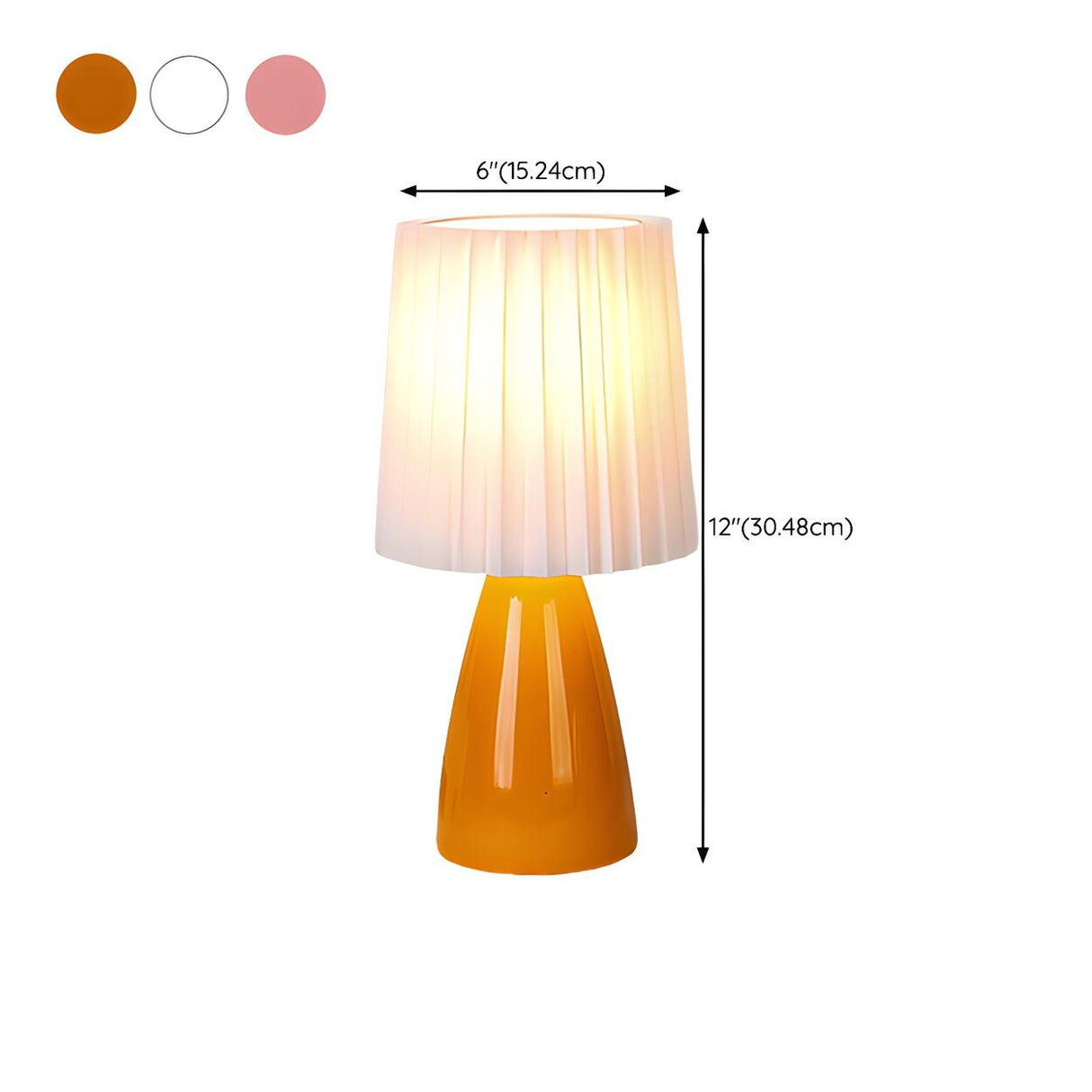 Modern Cylinder Pleated Shade Cone Base Table Lamp 