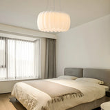 Modern Cylinder Resin Ceiling White Bedroom Chandelier Image - 2