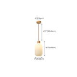 Modern Cylinder Ribbed Glass Pendant Lights Wooden Accents Image - 10