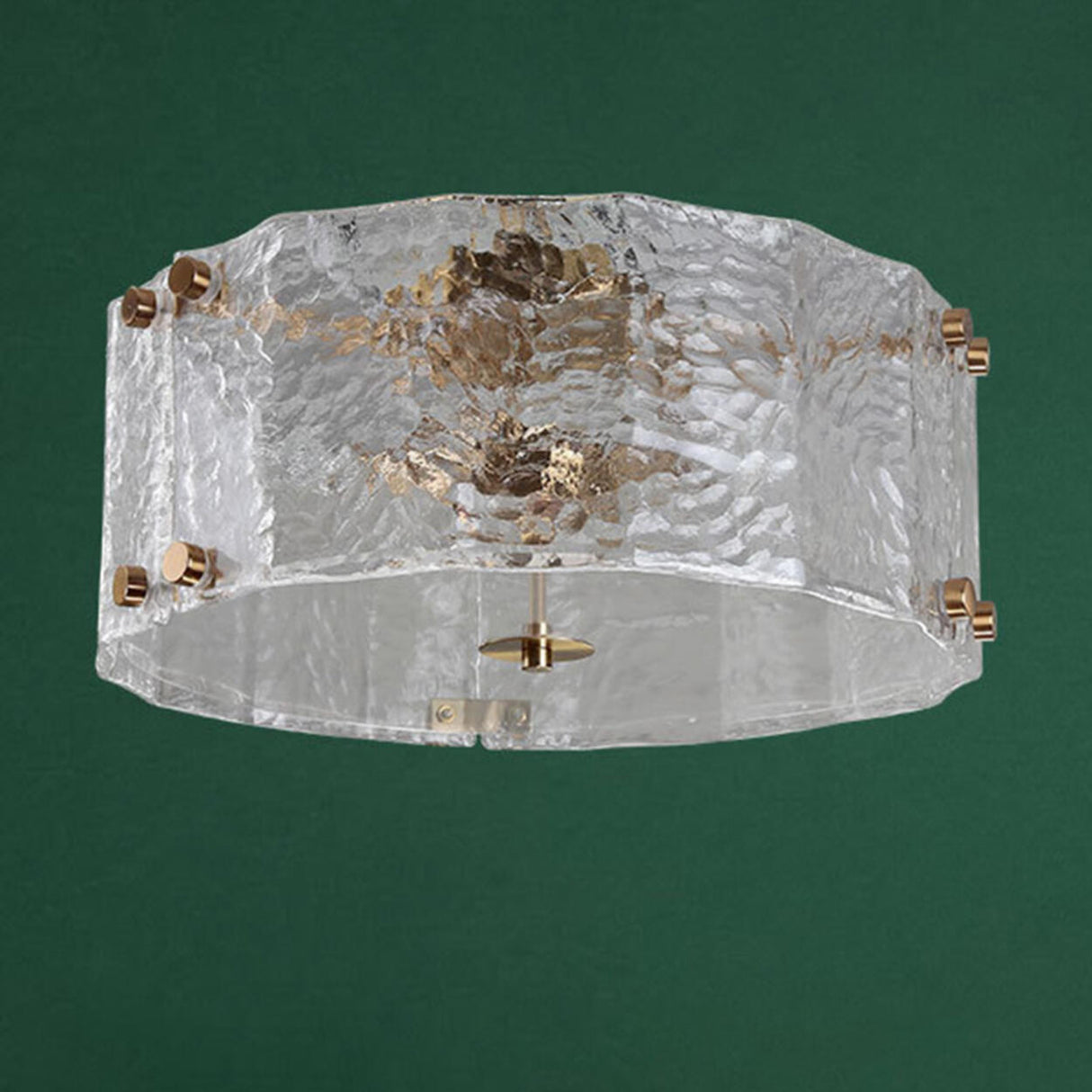 Modern Cylinder Ripple Glass Flush Mount Ceiling Light Image - 10