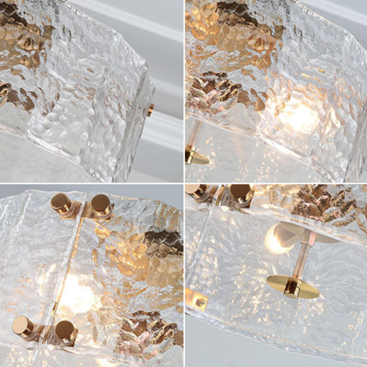 Modern Cylinder Ripple Glass Flush Mount Ceiling Light Image - 14