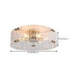 Modern Cylinder Ripple Glass Flush Mount Ceiling Light Image - 16