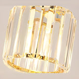 Modern Cylinder Square Clear Crystal Pendant Light Image - 19