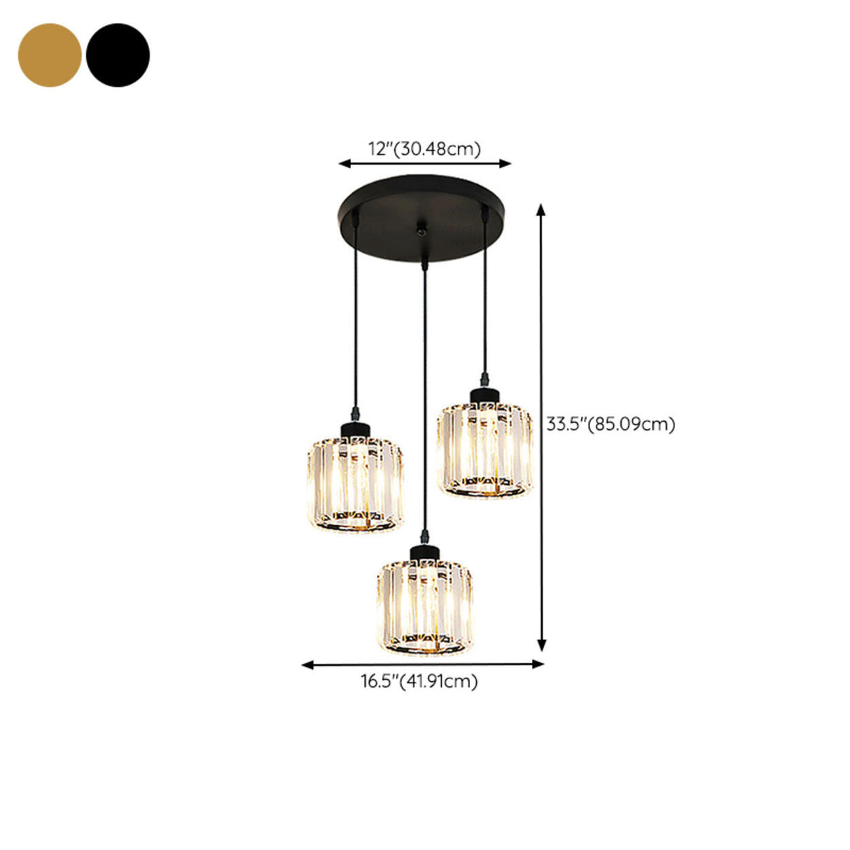 Modern Cylinder Square Clear Crystal Pendant Light Image - 26