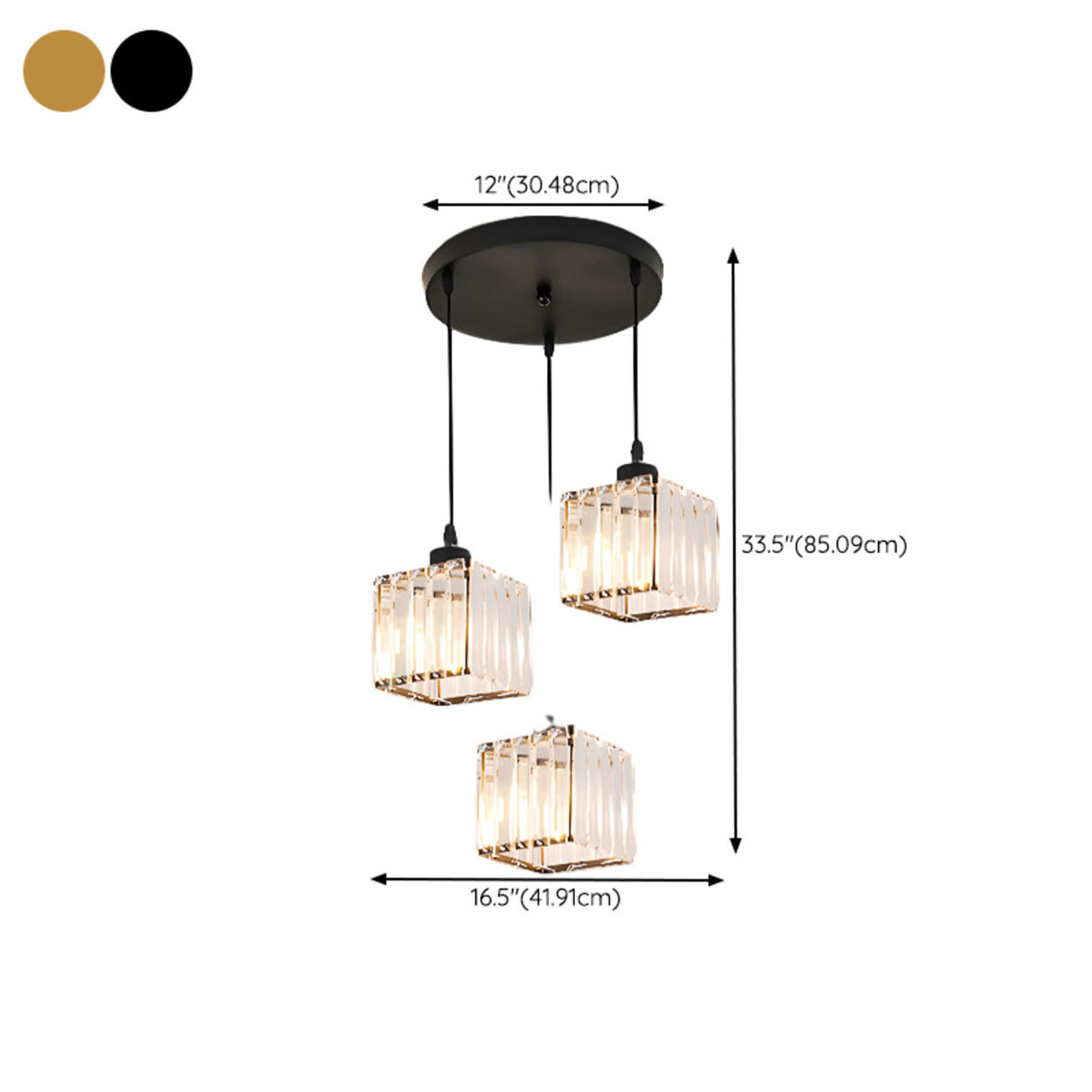 Modern Cylinder Square Clear Crystal Pendant Light Image - 29