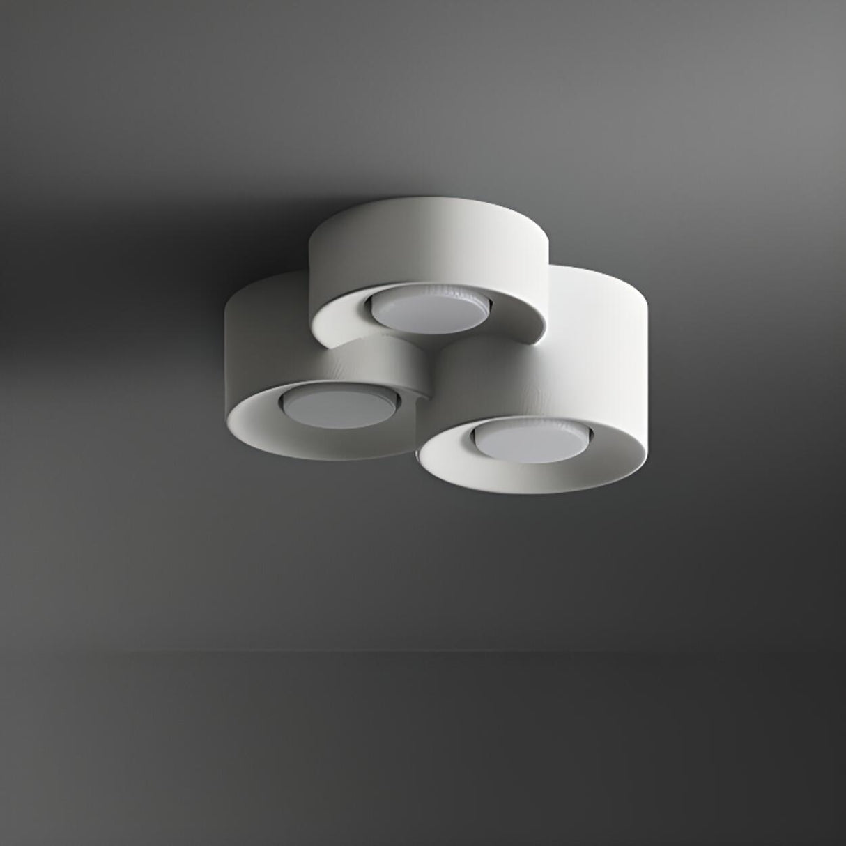 Modern Cylinder White Flush Mount Ceiling Light 6-Light Image - 10