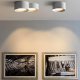 Modern Cylinder White Flush Mount Ceiling Light 6-Light Image - 2