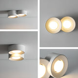 Modern Cylinder White Flush Mount Ceiling Light 6-Light Image - 4