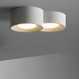 Modern Cylinder White Flush Mount Ceiling Light 6-Light Image - 6