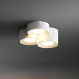 Modern Cylinder White Flush Mount Ceiling Light 6-Light Image - 9