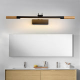 Modern Cylinder Wood Bathroom LED Vanity Light Image - 3