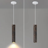 Modern Cylindrical Bamboo Pendant Light Living Room Brown Image - 10