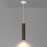 Modern Cylindrical Bamboo Pendant Light Living Room Brown Image - 2