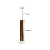 Modern Cylindrical Bamboo Pendant Light Living Room Brown Image - 20