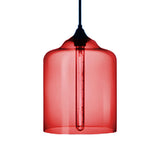 Modern Cylindrical Colorful Clear Glass Pendant Light Image - 3