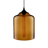 Modern Cylindrical Colorful Clear Glass Pendant Light Image - 4