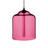 Modern Cylindrical Colorful Clear Glass Pendant Light Image - 5