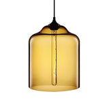 Modern Cylindrical Colorful Clear Glass Pendant Light Image - 7