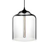 Modern Cylindrical Colorful Clear Glass Pendant Light Image - 9