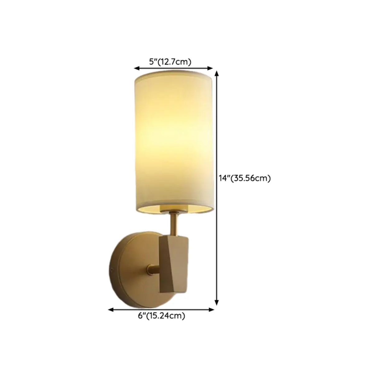 Modern Cylindrical Wall Sconce with Fabric Shade 