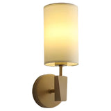 Modern Cylindrical Wall Sconce with Fabric Shade Image - 5