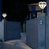 Modern Diamond Shape Outdoor Fence Post Light Black Image - 15