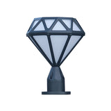 Modern Diamond Shape Outdoor Fence Post Light Black Image - 2