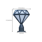 Modern Diamond Shape Outdoor Fence Post Light Black Image - 20