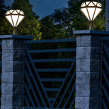 Modern Diamond Shape Outdoor Fence Post Light Black Image - 3