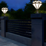 Modern Diamond Shape Outdoor Fence Post Light Black Image - 5