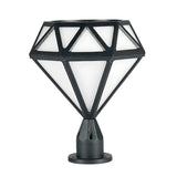 Modern Diamond Shape Outdoor Fence Post Light Black Image - 6