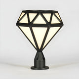 Modern Diamond Shape Outdoor Fence Post Light Black Image - 7