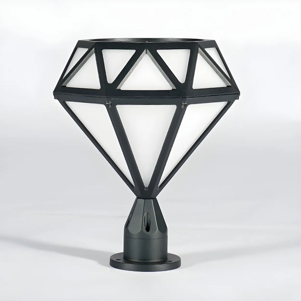 Modern Diamond Shape Outdoor Fence Post Light Black Image - 8