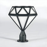 Modern Diamond Shape Outdoor Fence Post Light Black Image - 8