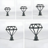 Modern Diamond Shape Outdoor Fence Post Light Black Image - 9