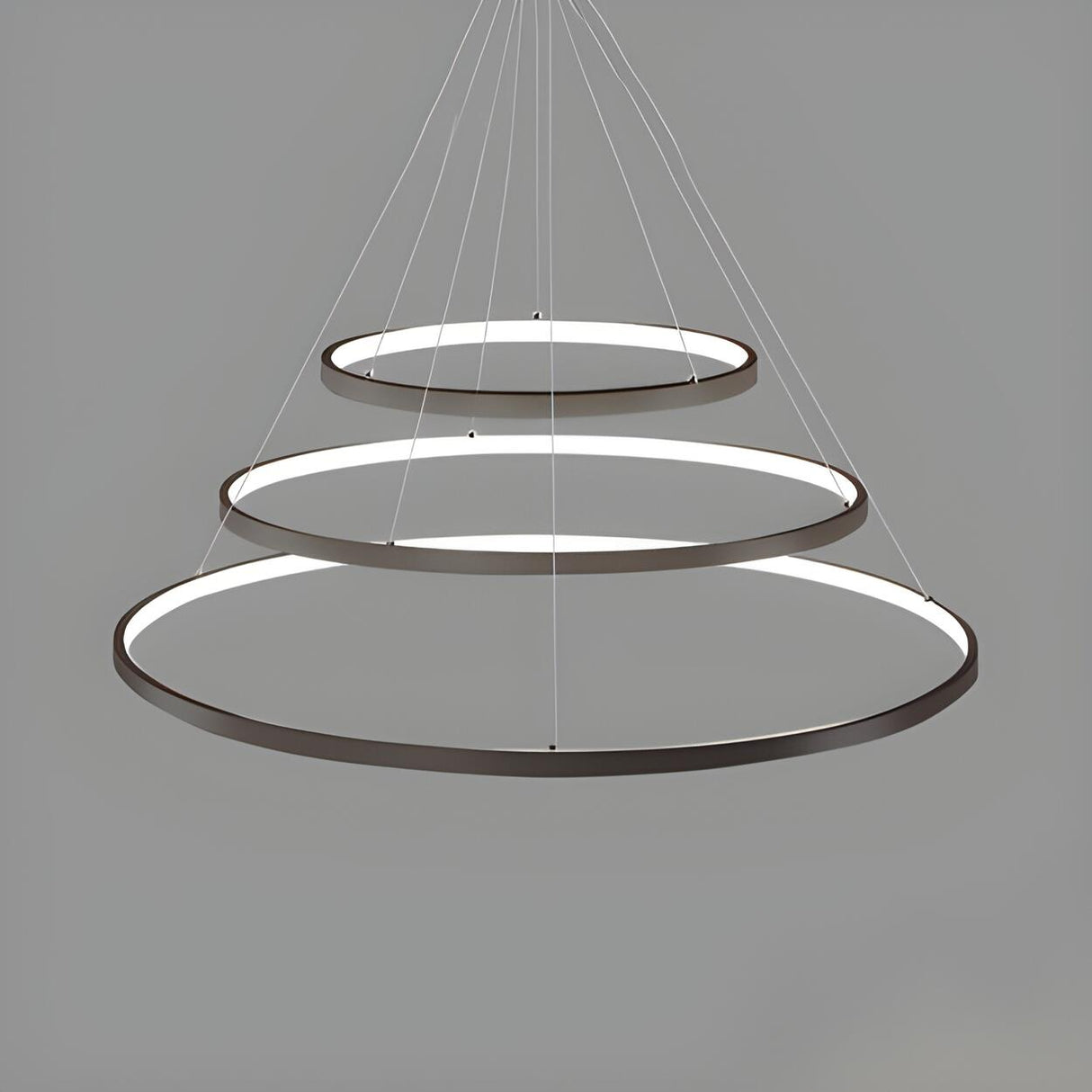 Modern Dining Room Acrylic LED Ring Pendant Chandelier Image - 13