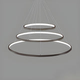 Modern Dining Room Acrylic LED Ring Pendant Chandelier Image - 13