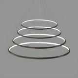 Modern Dining Room Acrylic LED Ring Pendant Chandelier Image - 16