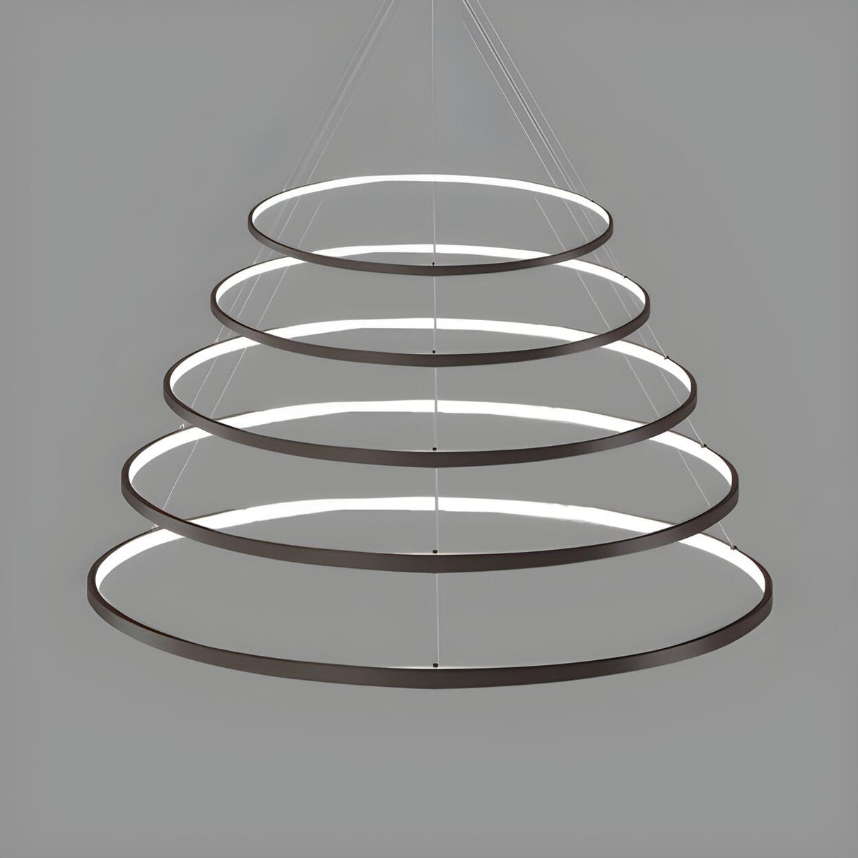 Modern Dining Room Acrylic LED Ring Pendant Chandelier Image - 18