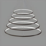 Modern Dining Room Acrylic LED Ring Pendant Chandelier Image - 18