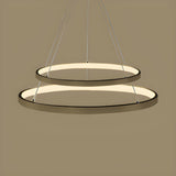 Modern Dining Room Acrylic LED Ring Pendant Chandelier Image - 19